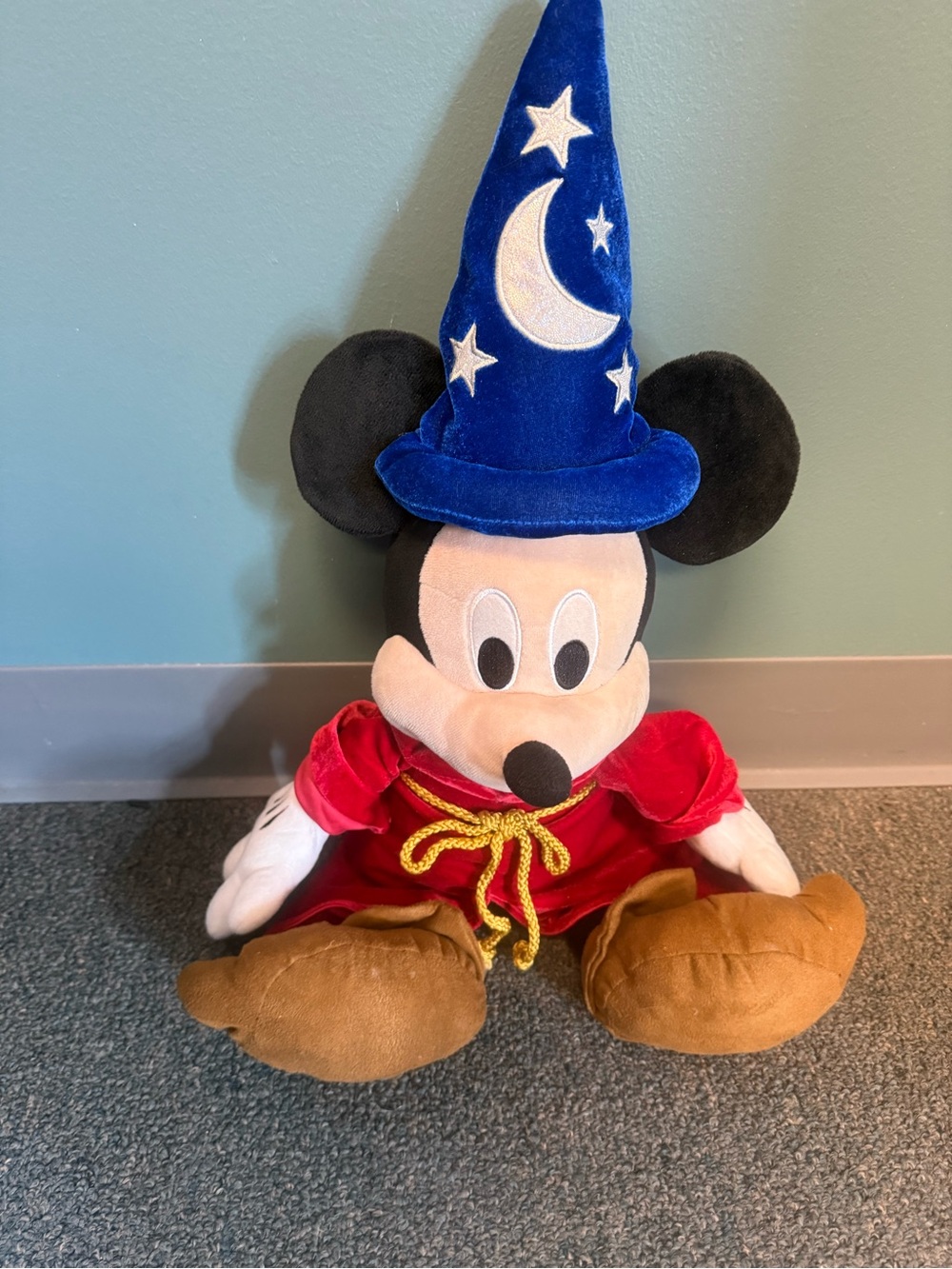 Disney Sorcerer Mickey Plush in Blue, Red, Black
